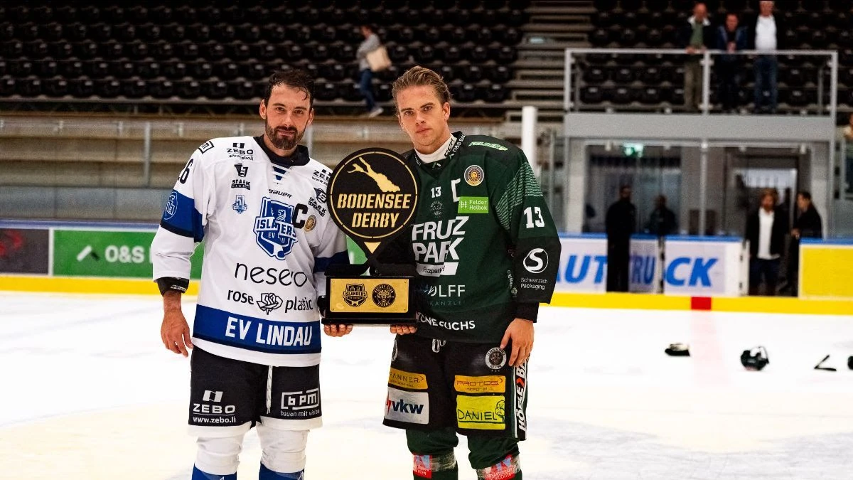 Der HC Tigers aus Dornbirn und die Lindau Islanders spielen künftig um diese Bodensee-Derby-Trophäe.